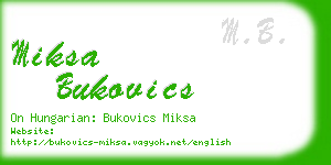 miksa bukovics business card